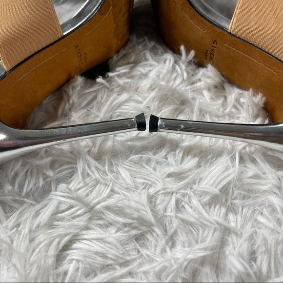 GIVENCHY Silver Foil Ankle Strap Heels Size 36 - Picture 10 of 10